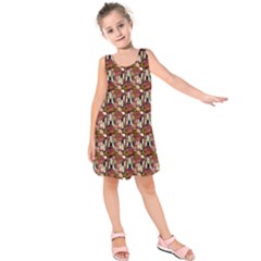 Swimmer 20s Burgundy Kids  Sleeveless Dress by snowwhitegirl