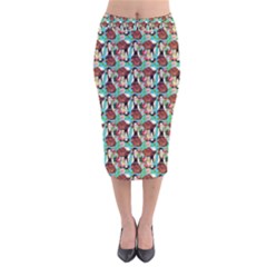 Swimmer 20s Blue Velvet Midi Pencil Skirt by snowwhitegirl