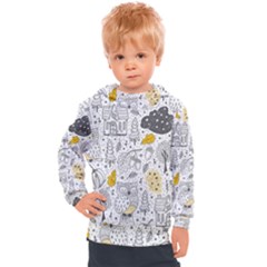 Doodle Seamless Pattern With Autumn Elements Kids  Hooded Pullover by Vaneshart