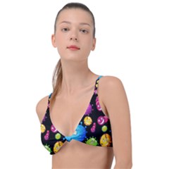 Seamless Background With Colorful Virus Knot Up Bikini Top by Vaneshart