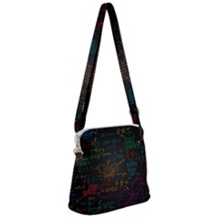 Mathematical Colorful Formulas Drawn By Hand Black Chalkboard Zipper Messenger Bag by Vaneshart