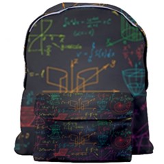 Mathematical Colorful Formulas Drawn By Hand Black Chalkboard Giant Full Print Backpack by Vaneshart