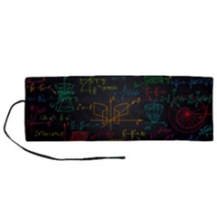 Mathematical Colorful Formulas Drawn By Hand Black Chalkboard Roll Up Canvas Pencil Holder (m) by Vaneshart