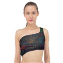 Mathematical Colorful Formulas Drawn By Hand Black Chalkboard Spliced Up Bikini Top  View1