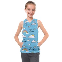 Sky Pattern Kids  Sleeveless Hoodie by Vaneshart