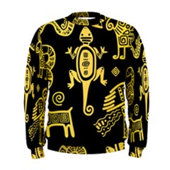 Mexican Culture Golden Tribal Icons Men s Sweatshirt by Vaneshart