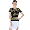 Maya Style Gold Linear Totem Icons Women s Sports Top View1