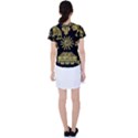 Maya Style Gold Linear Totem Icons Women s Sports Top View2