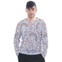 Seamless Pattern With Cute Rabbit Character Men s Long Sleeve Raglan Tee View1