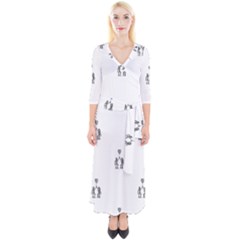 Love Symbol Drawing Quarter Sleeve Wrap Maxi Dress by dflcprintsclothing