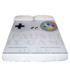 I Had To Pause My Game To Be Here Fitted Sheet (queen Size) by ChezDeesTees