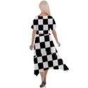 Chess board background design Cross Front Sharkbite Hem Maxi Dress View2