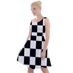 Chess Board Background Design Knee Length Skater Dress by Vaneshart