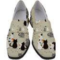 Cute cat seamless pattern Women s Chunky Heel Loafers View1