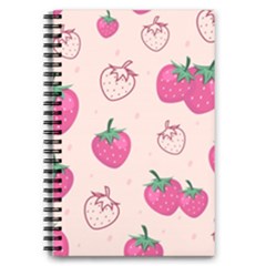 Seamless-strawberry-fruit-pattern-background 5 5  X 8 5  Notebook by Vaneshart