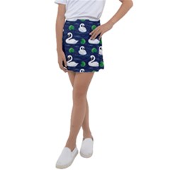 Swan Pattern Elegant Design Kids  Tennis Skirt by Vaneshart