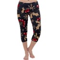 Christmas pattern with snowflakes berries Capri Yoga Leggings View1