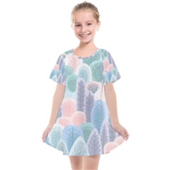 Abstract-seamless-pattern-with-winter-forest-background Kids  Smock Dress by Vaneshart