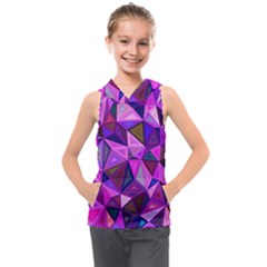 Triangular-shapes-background Kids  Sleeveless Hoodie by Vaneshart