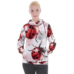 Ladybugs-pattern-texture-watercolor Women s Hooded Pullover by Vaneshart