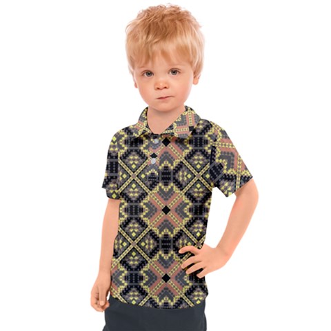 Seamless-mexican-pattern Kids  Polo Tee by Vaneshart