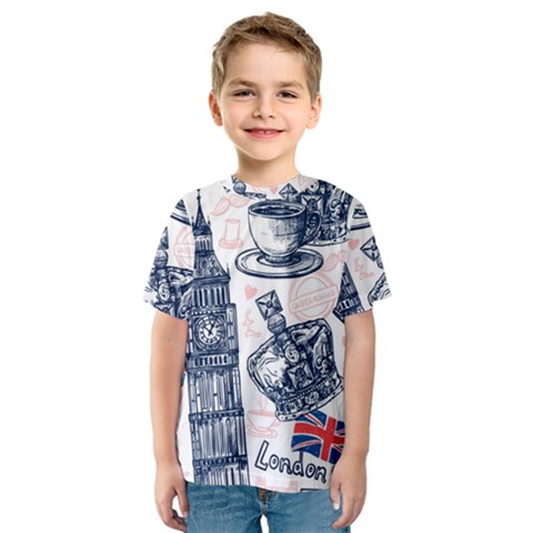 London-seamless-pattern Kids  Sport Mesh Tee by Vaneshart