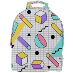 Tridimensional-pastel-shapes-background-memphis-style Mini Full Print Backpack by Vaneshart