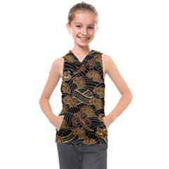 Oriental-traditional-seamless-pattern Kids  Sleeveless Hoodie by Vaneshart