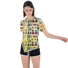 Kawaiicollagepattern3 Asymmetrical Short Sleeve Sports Tee by snowwhitegirl