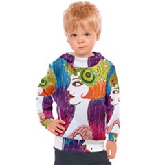 Art Deco Woman Kids  Hooded Pullover by snowwhitegirl