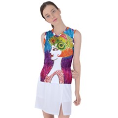 Art Deco Woman Women s Sleeveless Sports Top by snowwhitegirl