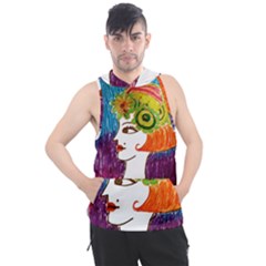 Art Deco Woman Men s Sleeveless Hoodie by snowwhitegirl