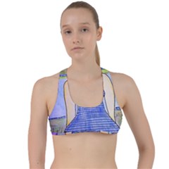 Swimmer By Pool Criss Cross Racerback Sports Bra by snowwhitegirl