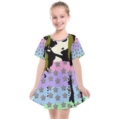 Girl With Star Striped Dress Kids  Smock Dress by snowwhitegirl