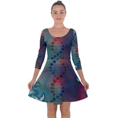 Flower Dna Quarter Sleeve Skater Dress by RobLilly