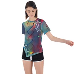 Flower Dna Asymmetrical Short Sleeve Sports Tee by RobLilly