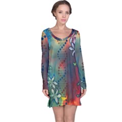 Flower Dna Long Sleeve Nightdress by RobLilly