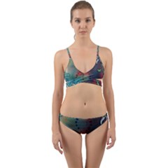 Flower Dna Wrap Around Bikini Set by RobLilly