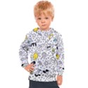 Set cute colorful doodle hand drawing Kids  Hooded Pullover View1