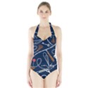 Chains seamless pattern Halter Swimsuit View1