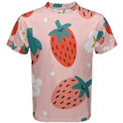 Strawberry Seamless Pattern Men s Cotton Tee by BangZart