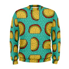 Taco Drawing Background Mexican Fast Food Pattern Men s Sweatshirt by BangZart