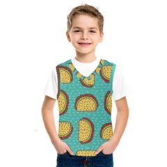 Taco Drawing Background Mexican Fast Food Pattern Kids  Sportswear by BangZart