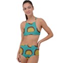 Taco drawing background mexican fast food pattern High Waist Tankini Set View1