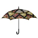 Vector seamless pattern with italian pizza top view Hook Handle Umbrellas (Medium) View3