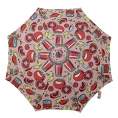 Tomato Seamless Pattern Juicy Tomatoes Food Sauce Ketchup Soup Paste With Fresh Red Vegetables Hook Handle Umbrellas (small) by BangZart