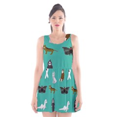 Cryptids Scoop Neck Skater Dress by bethmooreart