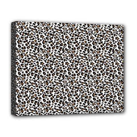 Leopard Spots Pattern, Geometric Dots, Animal Fur Print Deluxe Canvas 20  X 16  (stretched) by Casemiro