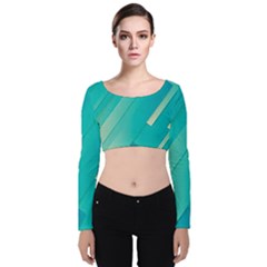 Green Dia Velvet Crop Top by Roshas