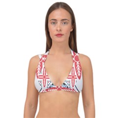 Motif Double Strap Halter Bikini Top by Sobalvarro